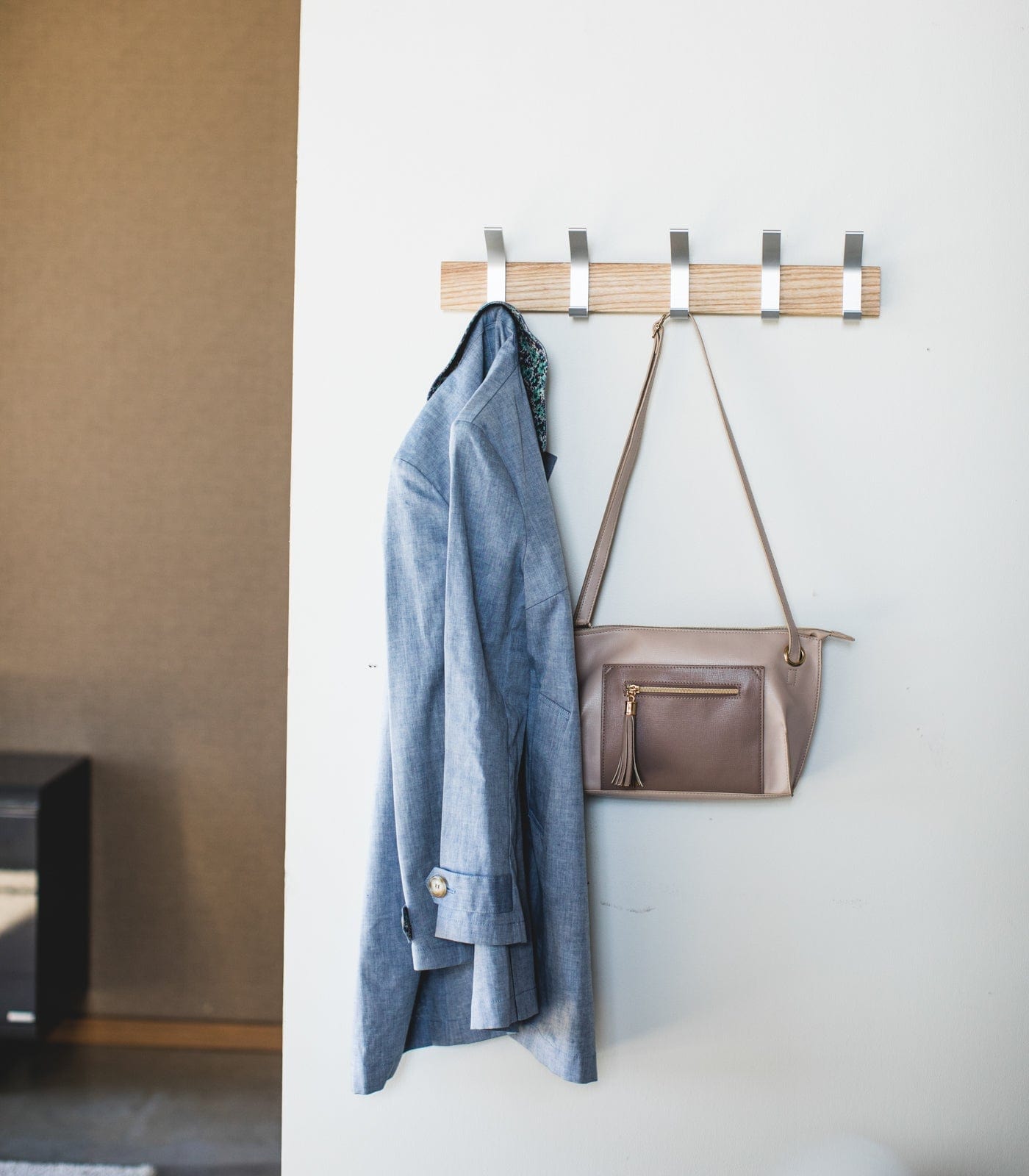 Wall-Mounted Coat Rack - Steel + Wood | Japandi Supply House