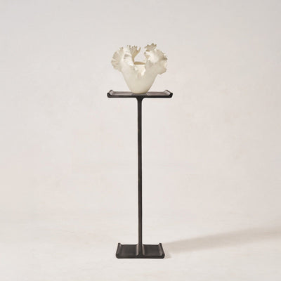 I-Beam Sculptural Pedestal by House of Leon with sculptural ceramic vessel