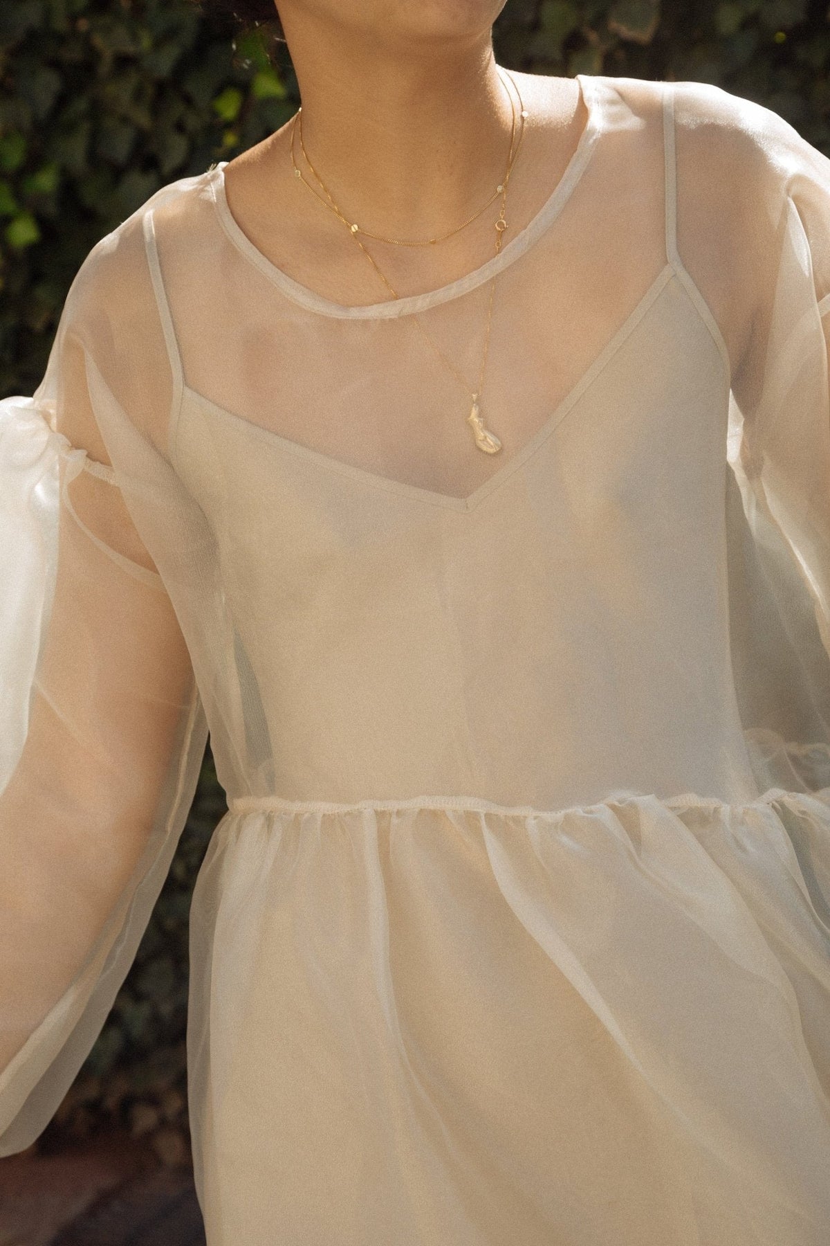 Jayme Dress in Oat Organza