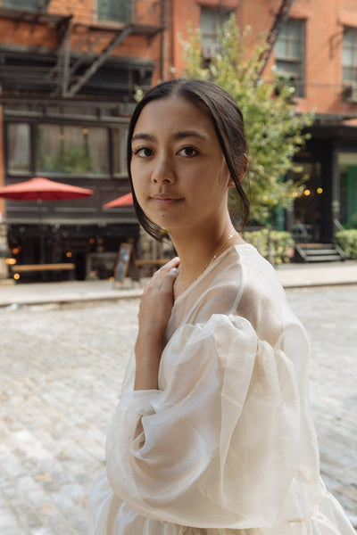 Jayme Dress in Oat Organza