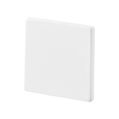 Close-up of the white square steel base for the Yamazaki Home Magnetic Cable Holders With Adhesive Steel Bases (Set of 5) - Silicone, showing its smooth face and slim profile.