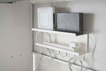 Wall-Mount Cable &amp; Router Storage Rack - Steel