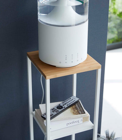 Two-Tier Display & Storage Shelf (31.5" H)  - Steel + Wood