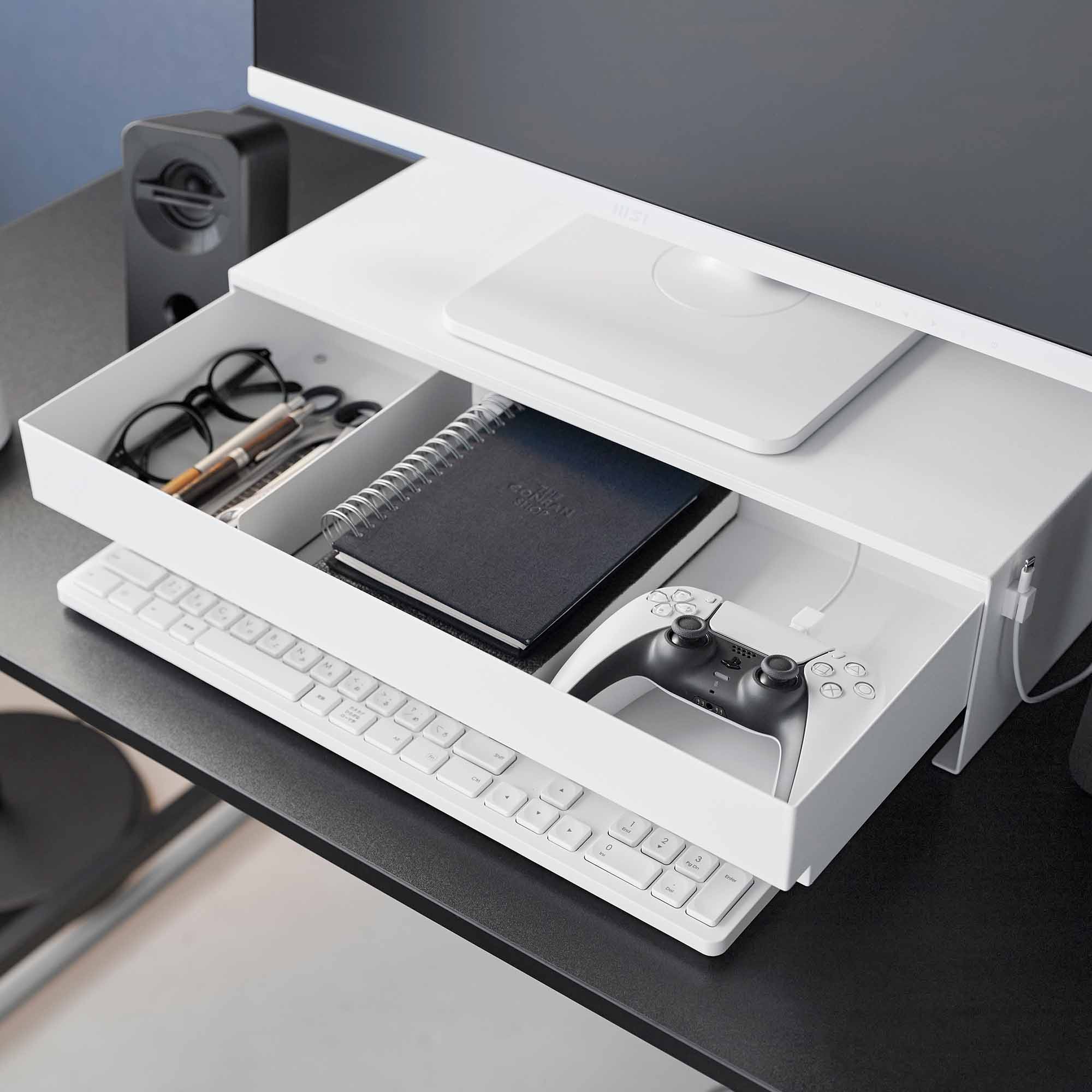 Monitor Stand With Drawer - Steel