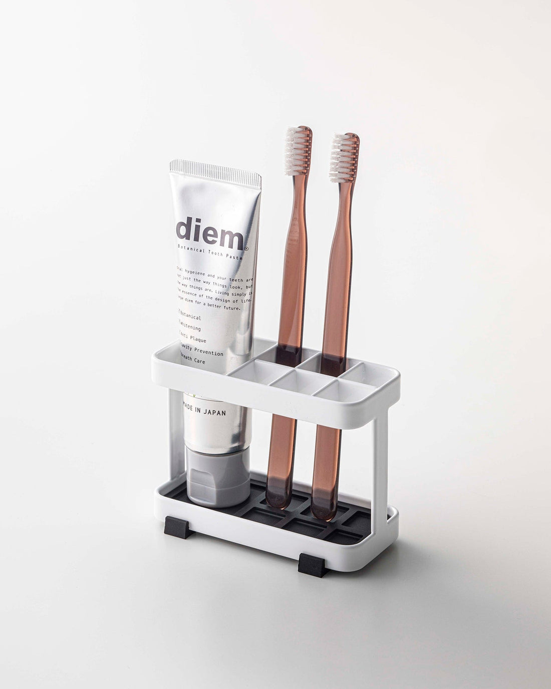 Toothbrush + Toothpaste Stand - Steel