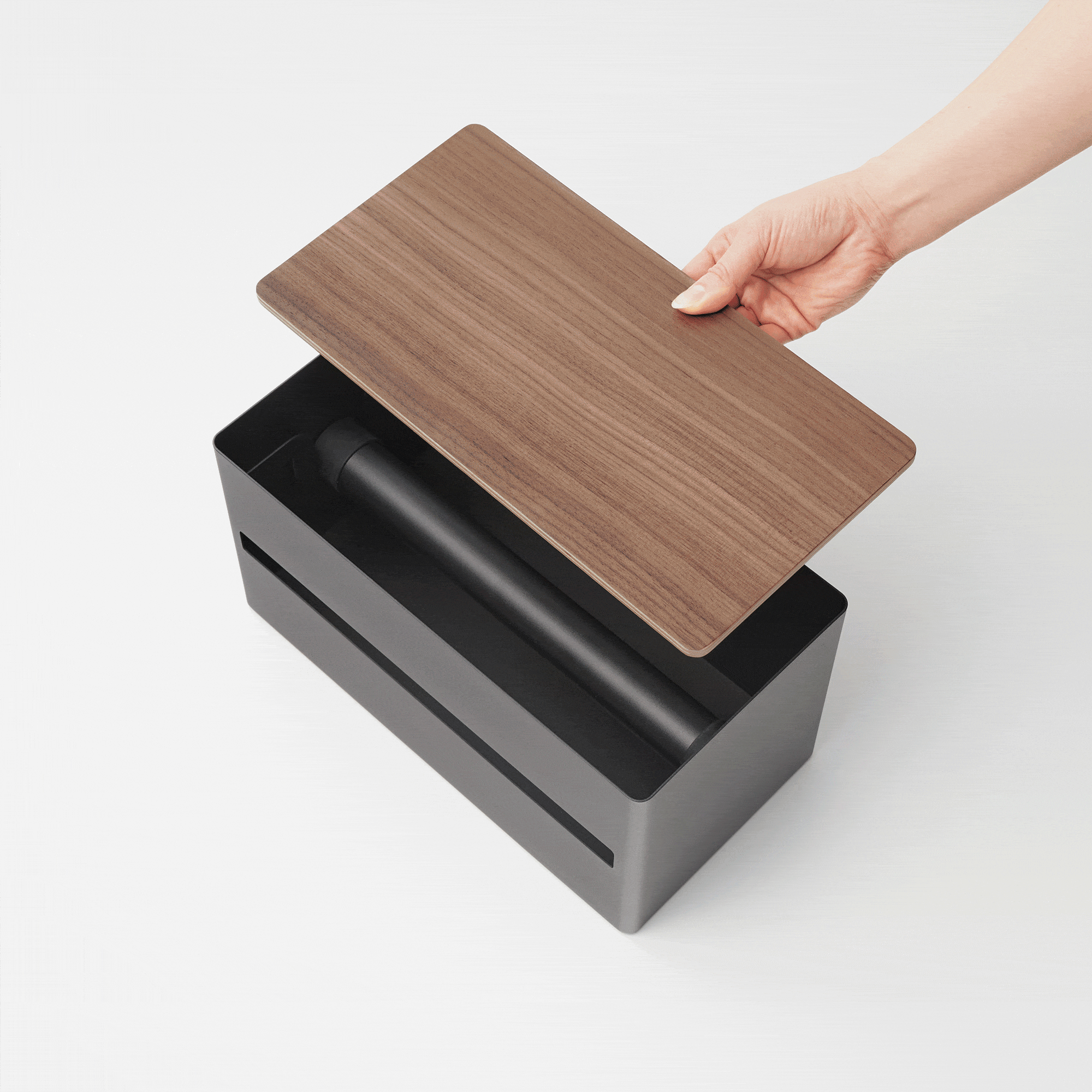 Paper Towel Dispenser - Steel + Wood - Thumbnail 5