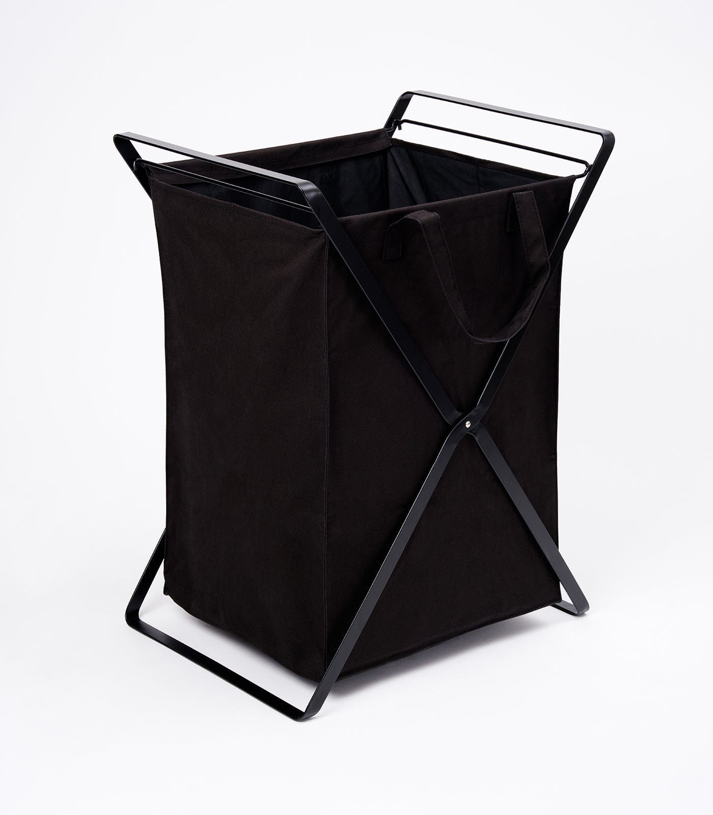 Laundry Hamper with Cotton Liner - Two Sizes - Steel + Cotton - Thumbnail 4