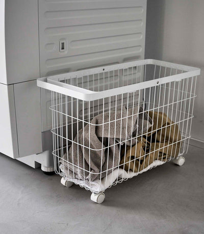 Rolling Wire Basket (14.8" H)  - Steel