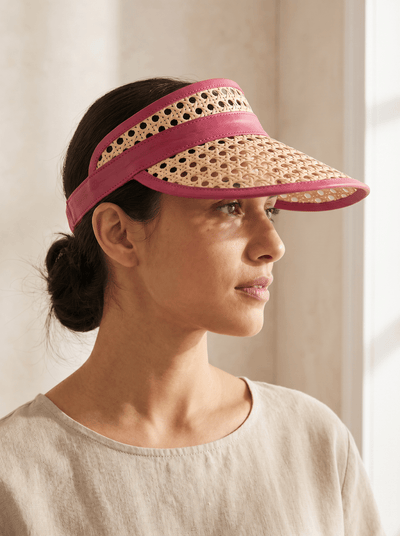 Sumi Leather and Cane Rattan Visor