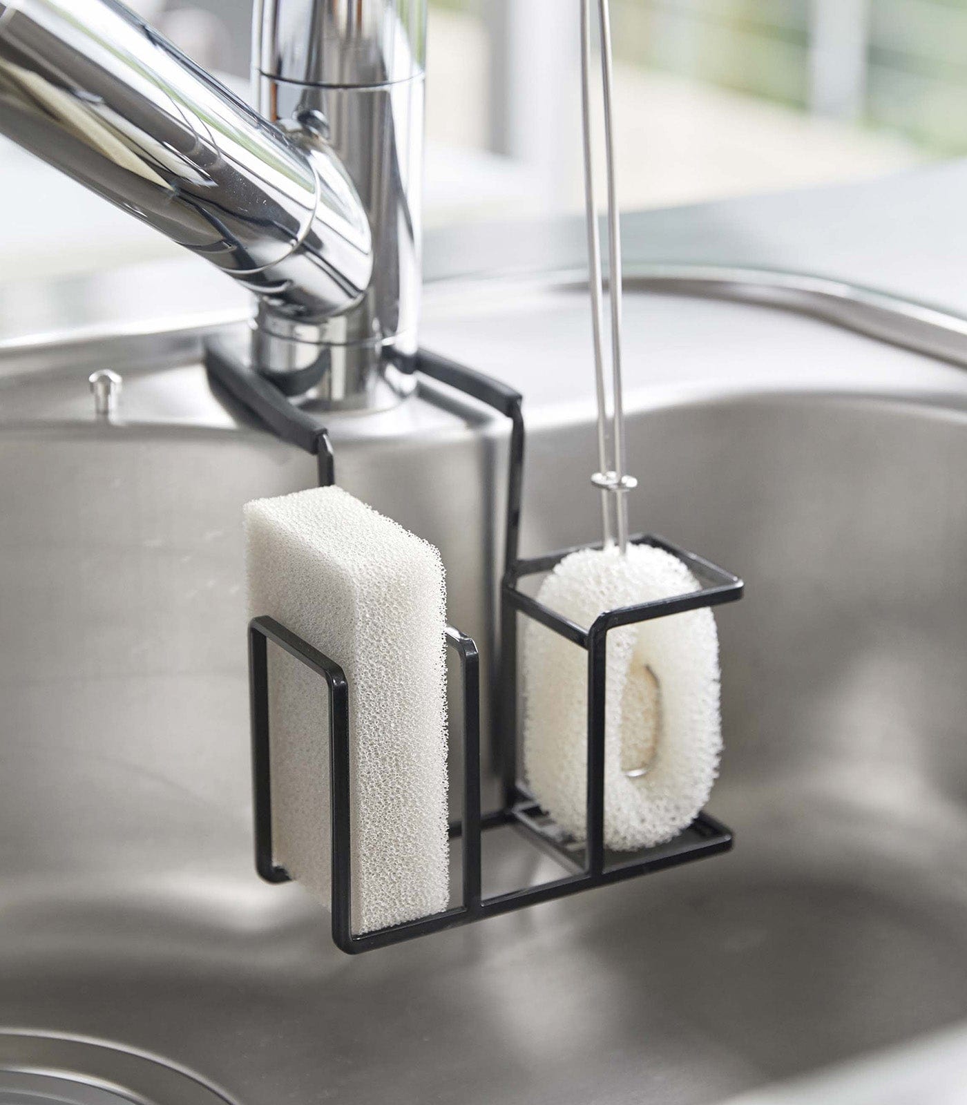 Faucet-Hanging Sponge & Brush Holder - Steel - Thumbnail 3