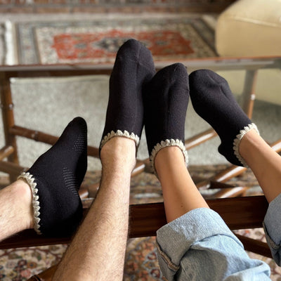 Merino Wool Slipper Socks with Grip — Handmade in Japan