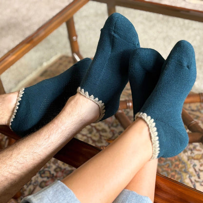 Merino Wool Slipper Socks with Grip — Handmade in Japan