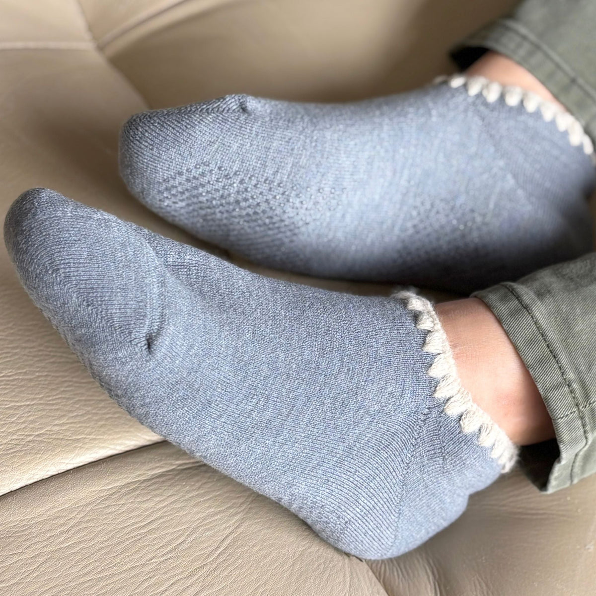 Handcrafted Wool Slipper Socks w/ Grips
