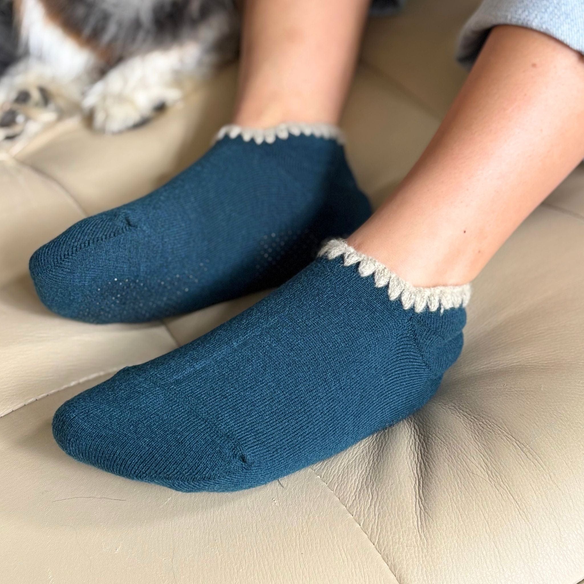 Merino Wool Slipper Socks with Grip — Handmade in Japan