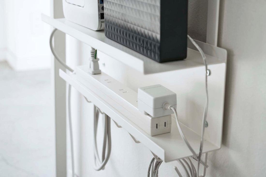 Under-Desk Cable &amp; Router Storage Rack - Steel