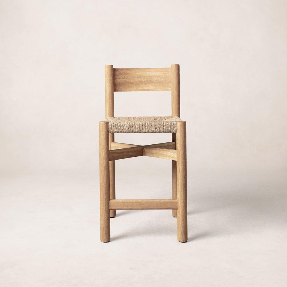 Nonna Counter Stool | White Oak & Woven Jute Counter Stool – Japandi ...