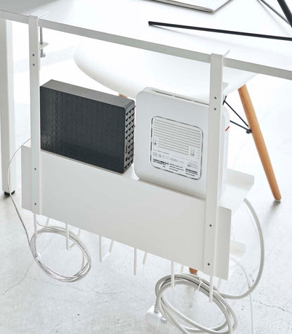 Under-Desk Cable &amp; Router Storage Rack - Steel