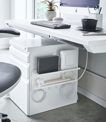 Wall-Mount Cable &amp; Router Storage Rack - Steel