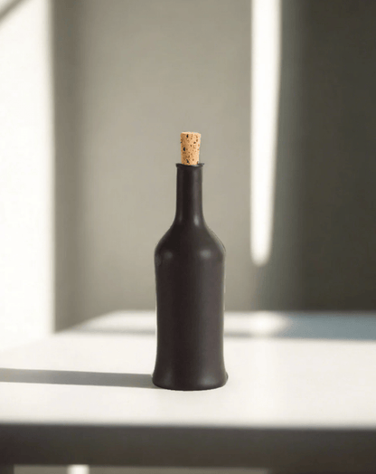 Stoneware Olive Oil Dispenser - Brutto 21 oz in Black