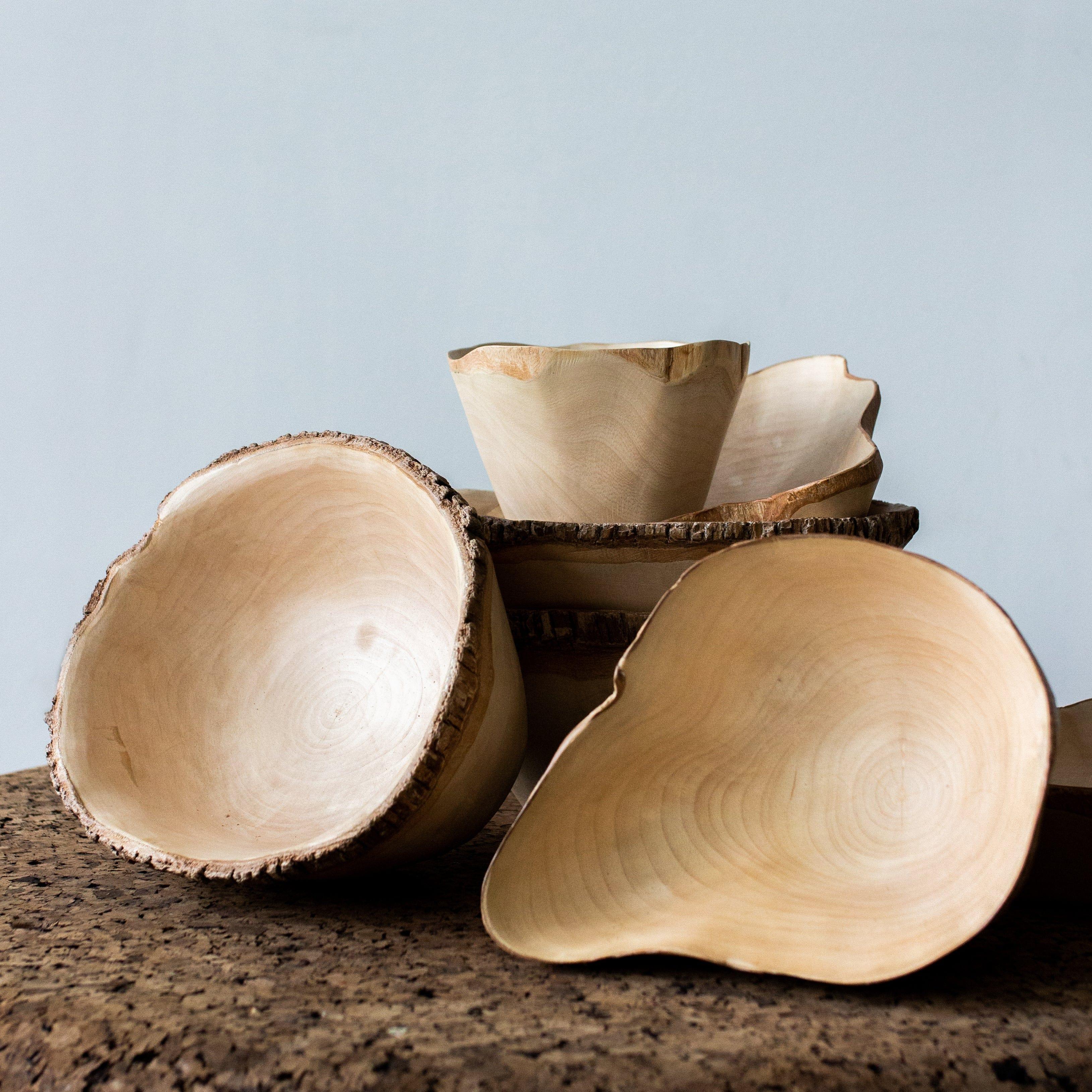 Jacaranda Hand-carved Wood Trinket Bowl