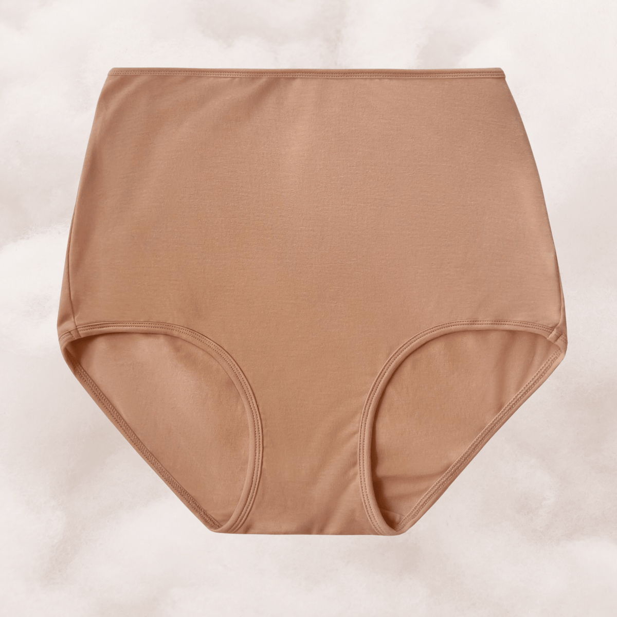 Organic Cotton High-Rise Brief by PROCLAIM in Maya Nude, a medium caramel-tone organic cotton color