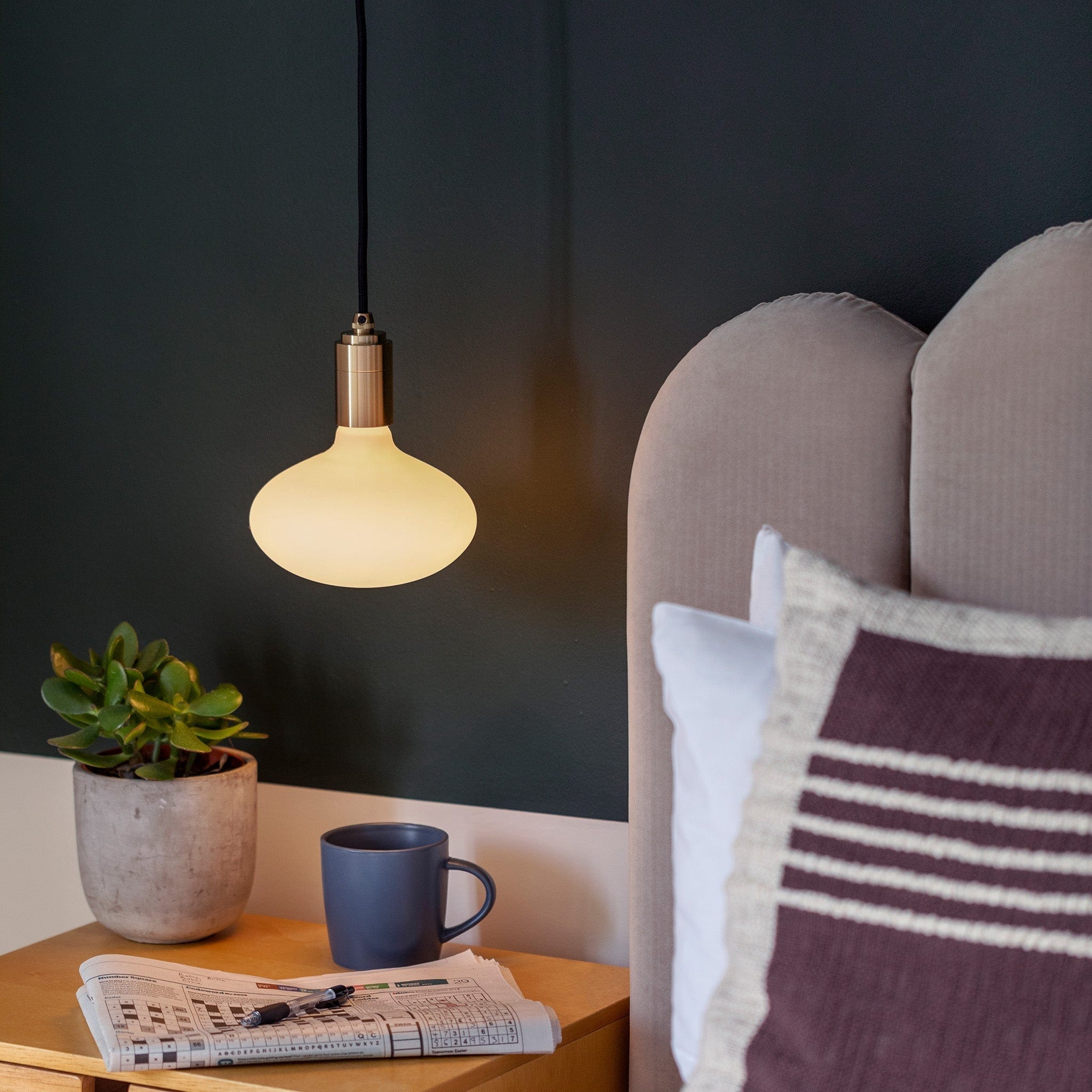 Oval Pendant Light in Brass