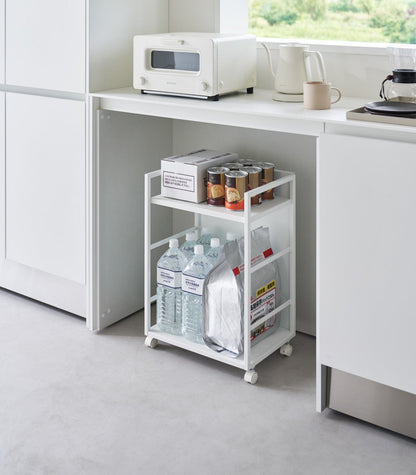 Two-Tier Hideaway Storage Cart (24" H)  - Steel