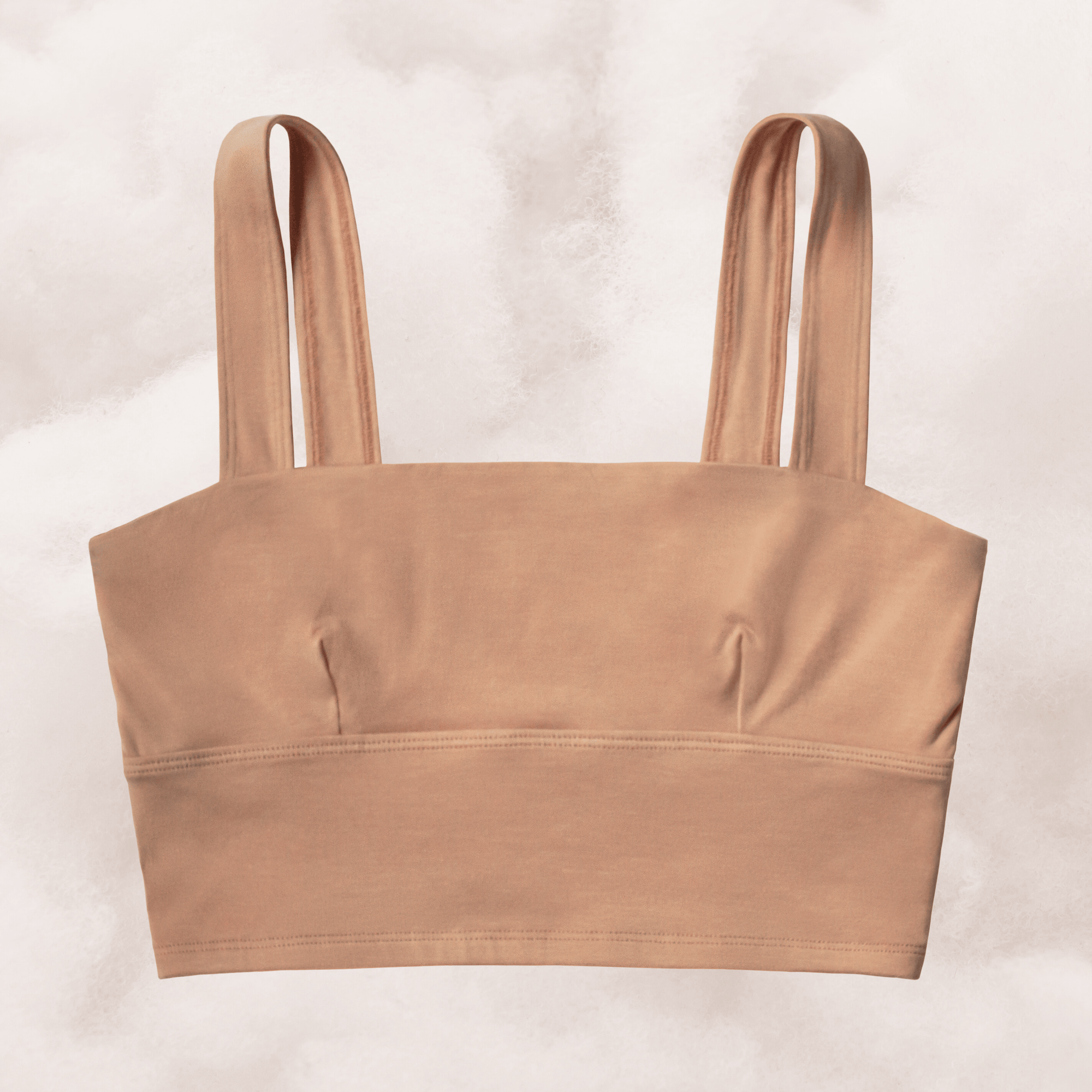 Organic Cotton Square Neck Bralette by PROCLAIM in Maya Nude, a medium caramel-tone organic cotton color