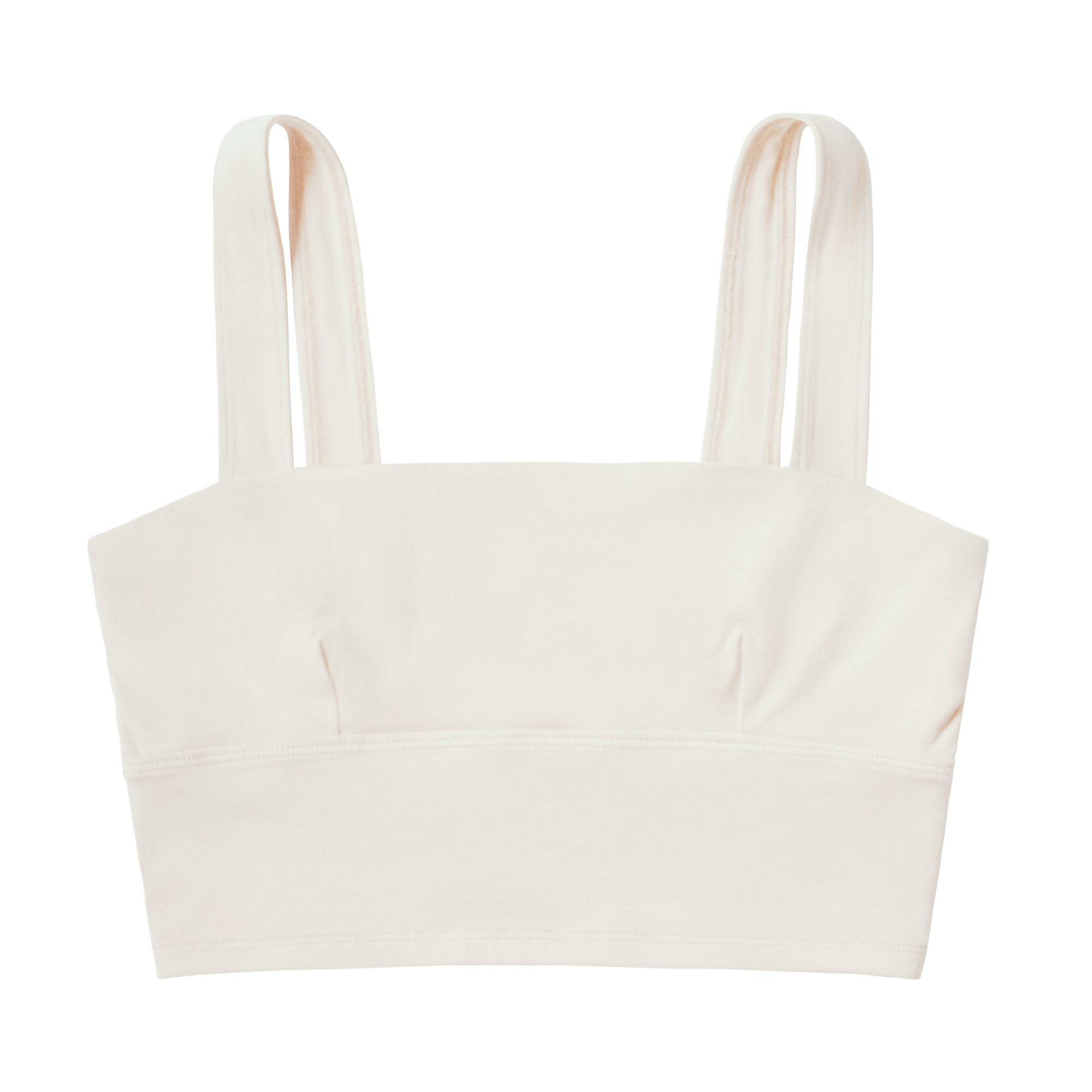 PROCLAIM Organic Cotton Square Neck Bralette in Natural, an undyed organic cotton color, flat lay front view