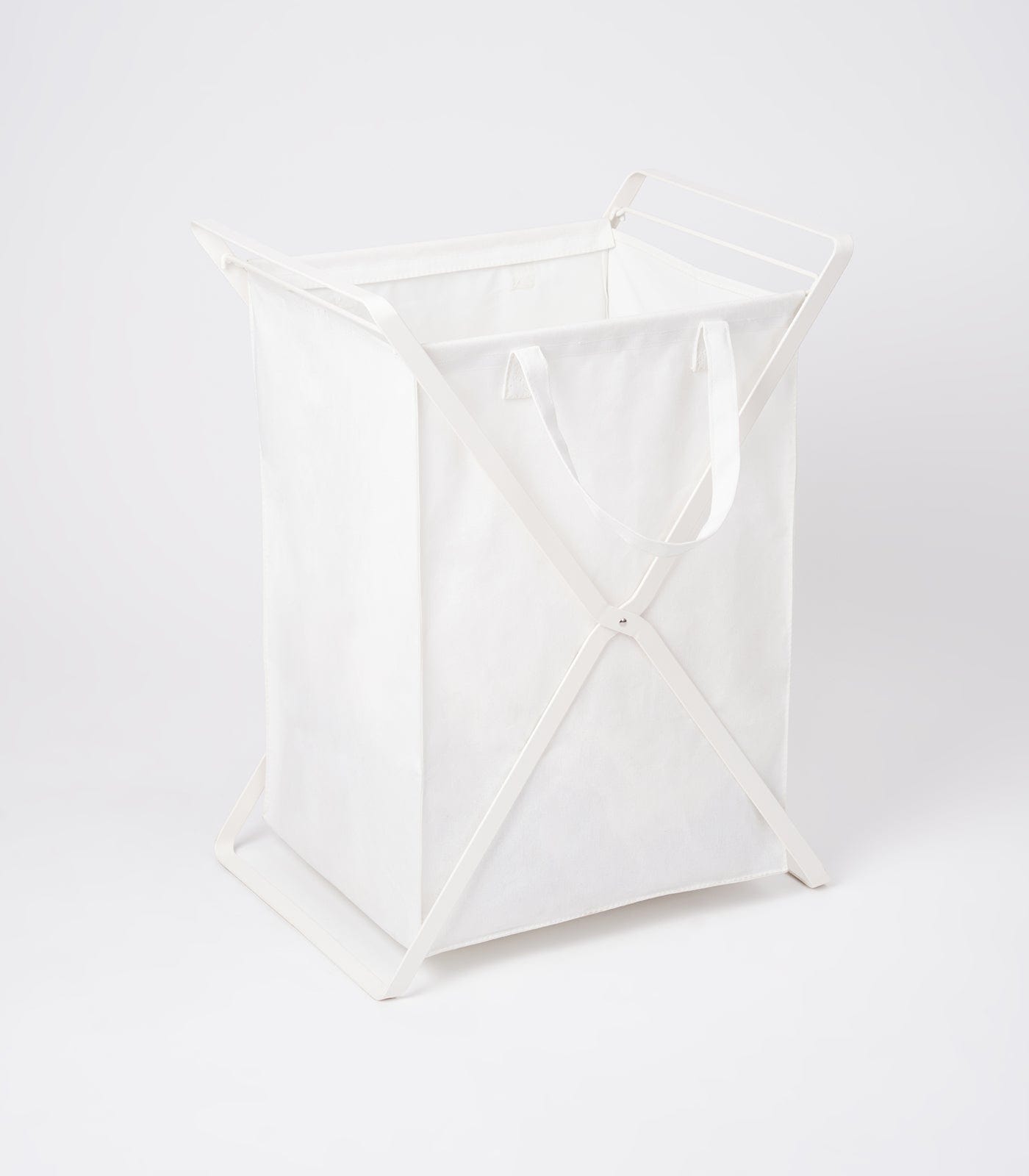Laundry Hamper with Cotton Liner - Two Sizes - Steel + Cotton - Thumbnail 3