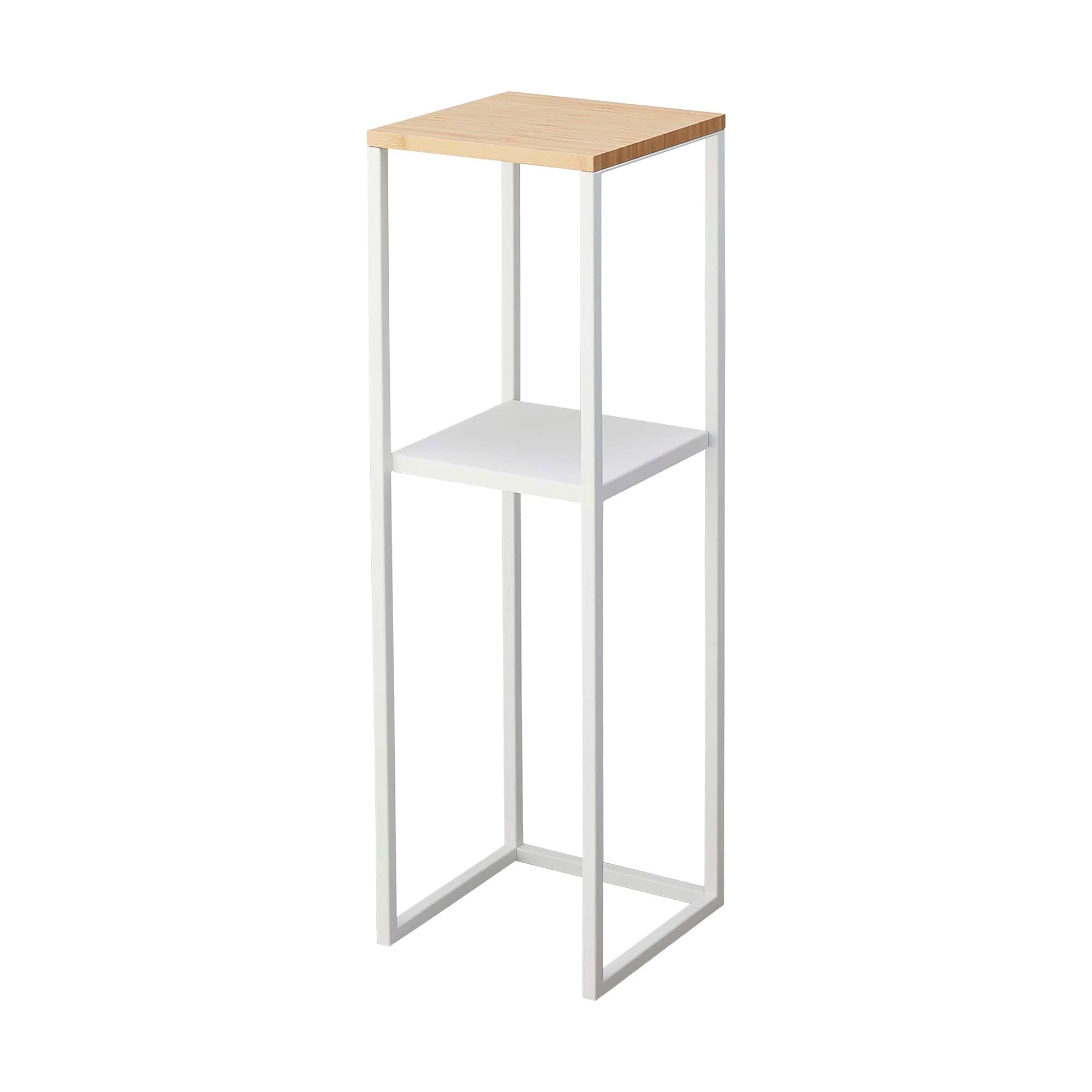 Two-Tier Display & Storage Shelf (31.5" H)  - Steel + Wood