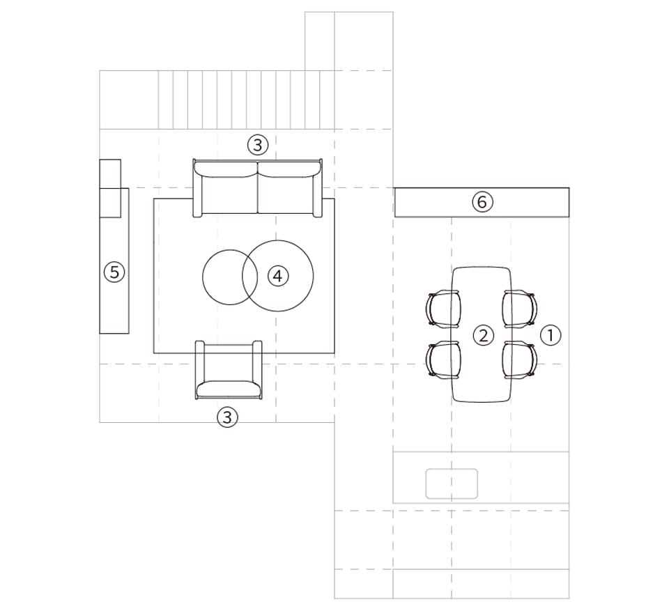 Japandi Living Story 01
Floor Plan: Open Concept Living + Dining Space
Maker: CondeHouse | Japan