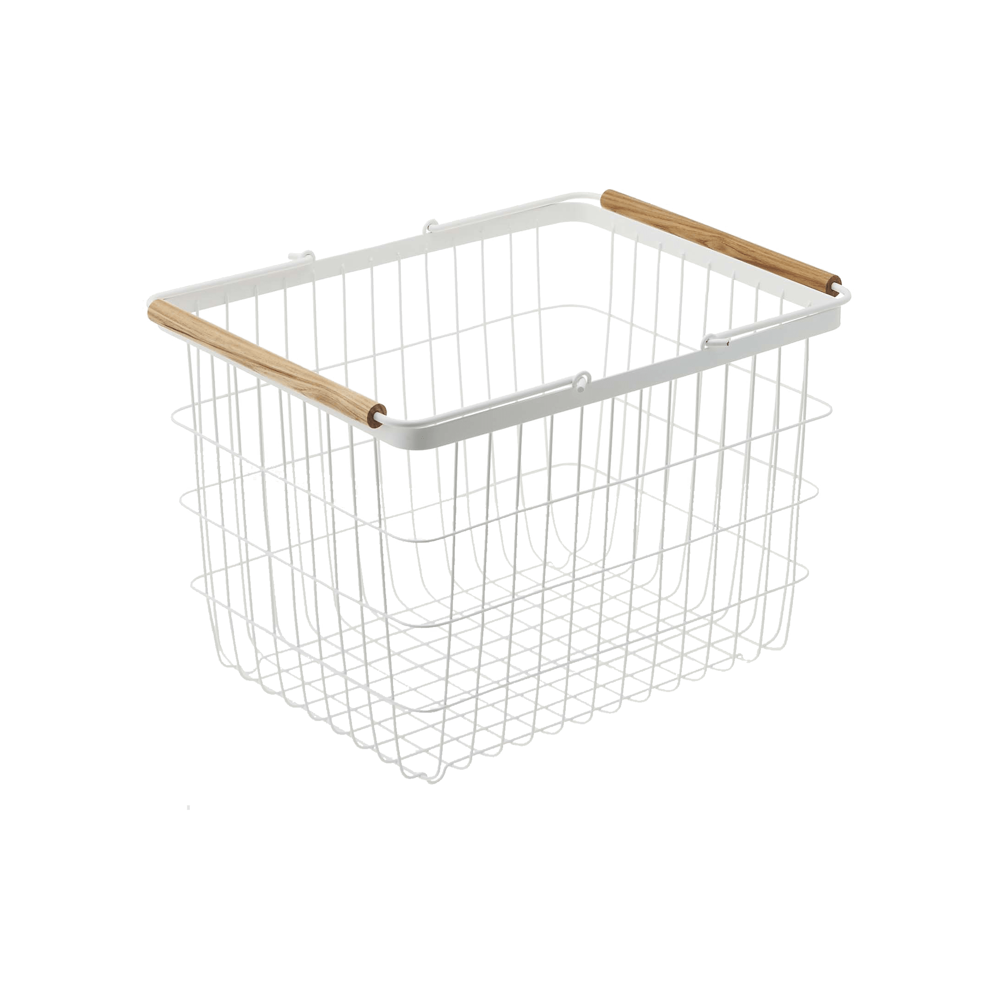 Wire Basket - Two Sizes - Steel + Wood