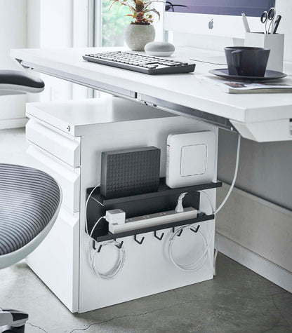 Wall-Mount Cable &amp; Router Storage Rack - Steel