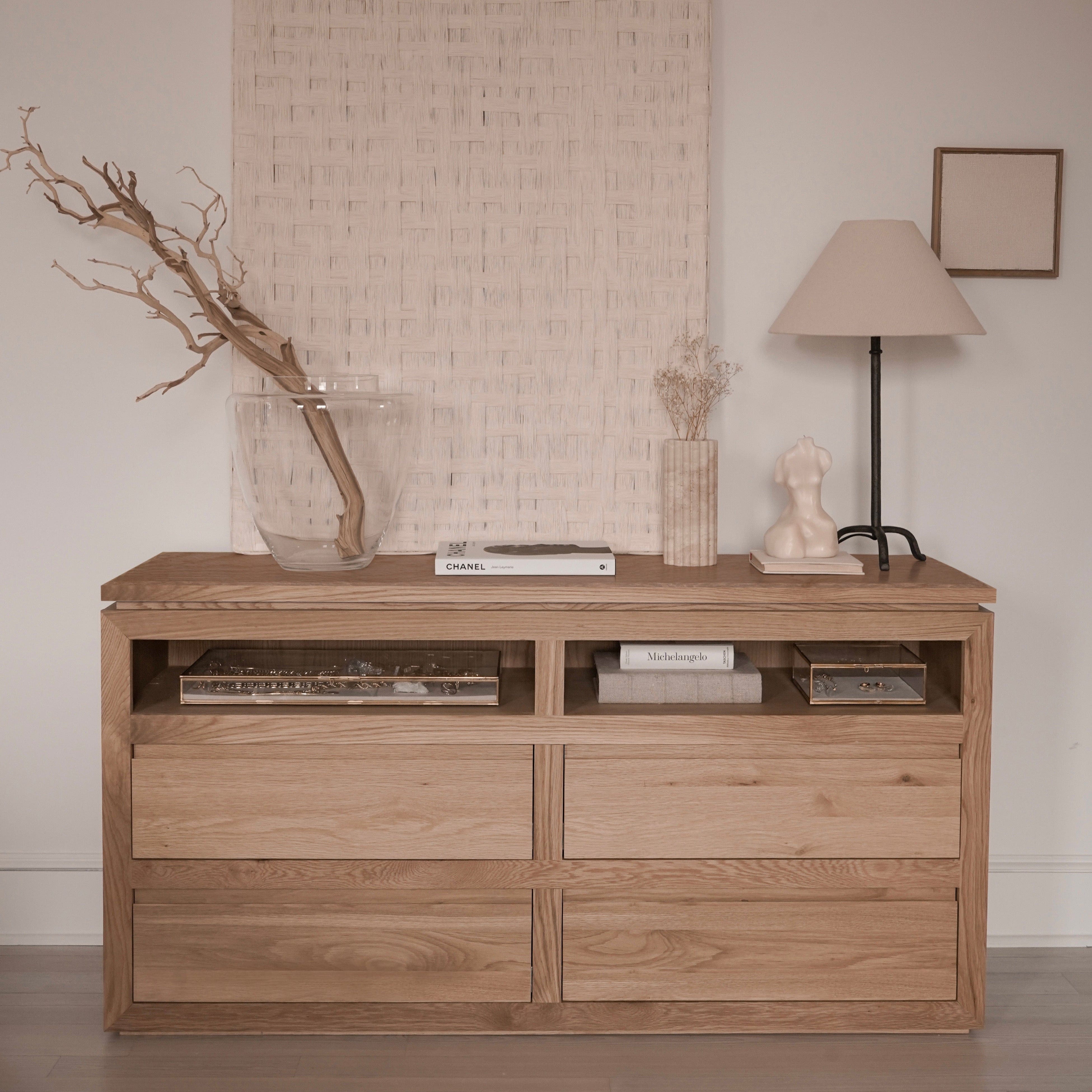 Sofita dresser used as low storage cabinet in living space
