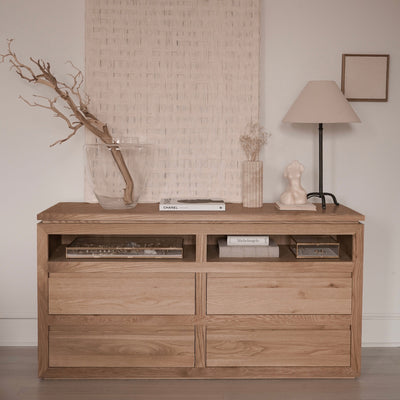 Sofita dresser used as low storage cabinet in living space