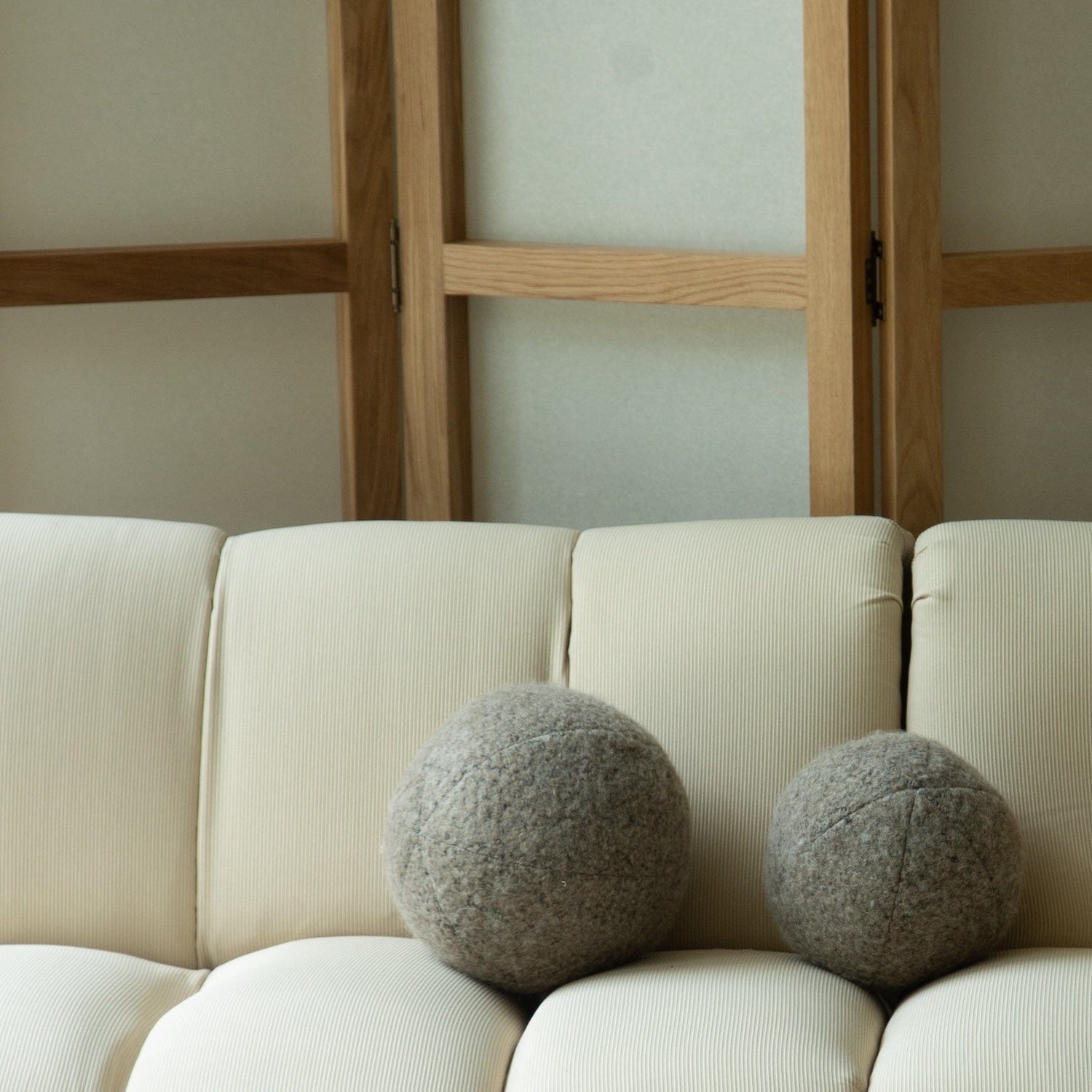 Teddy Sphere Pillow - Mushroom