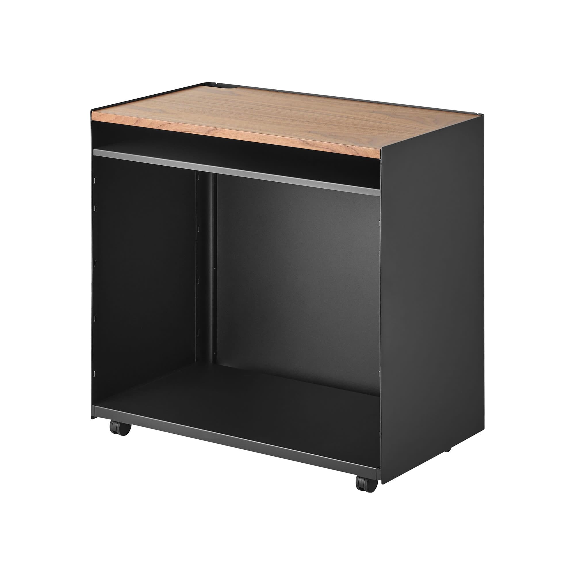 Mobile Hideaway Storage Cart (23" H) - Steel + Wood