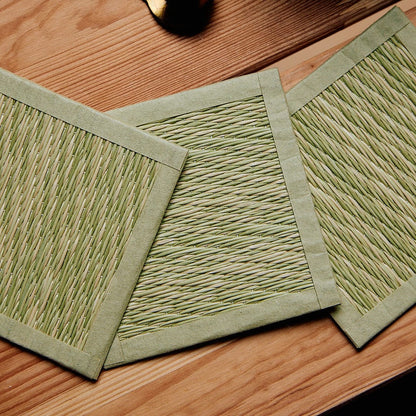 Tatami Omote Coasters - Light Reed Weave