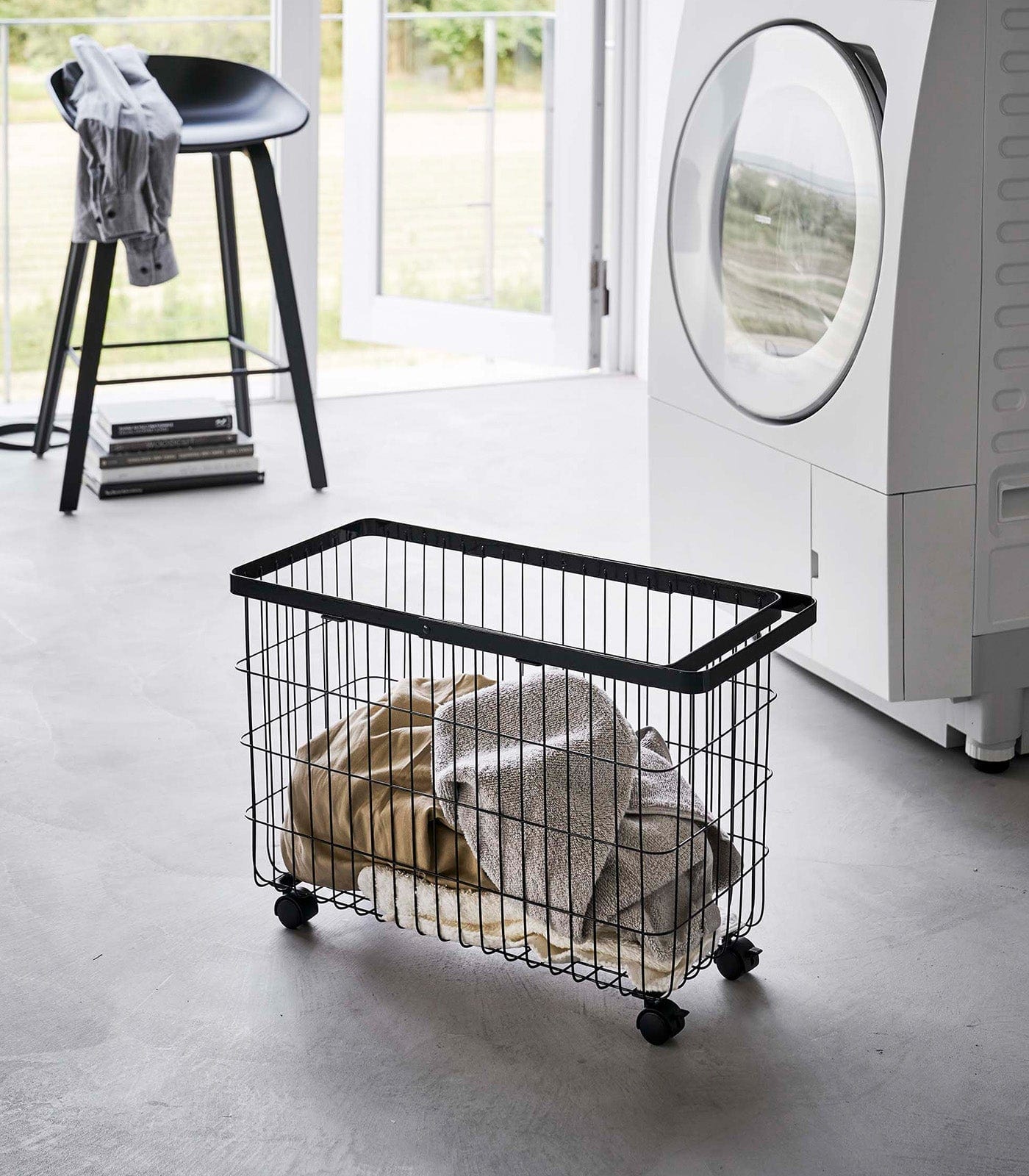 Rolling Wire Basket (14.8" H)  - Steel