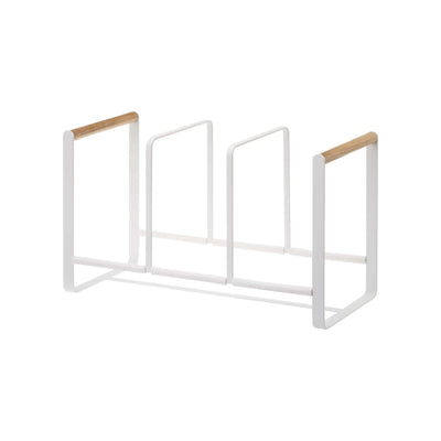 Vertical Plate Organizer - Steel + Wood