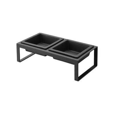 Pet Food Bowl - Tall - Steel + Ceramic