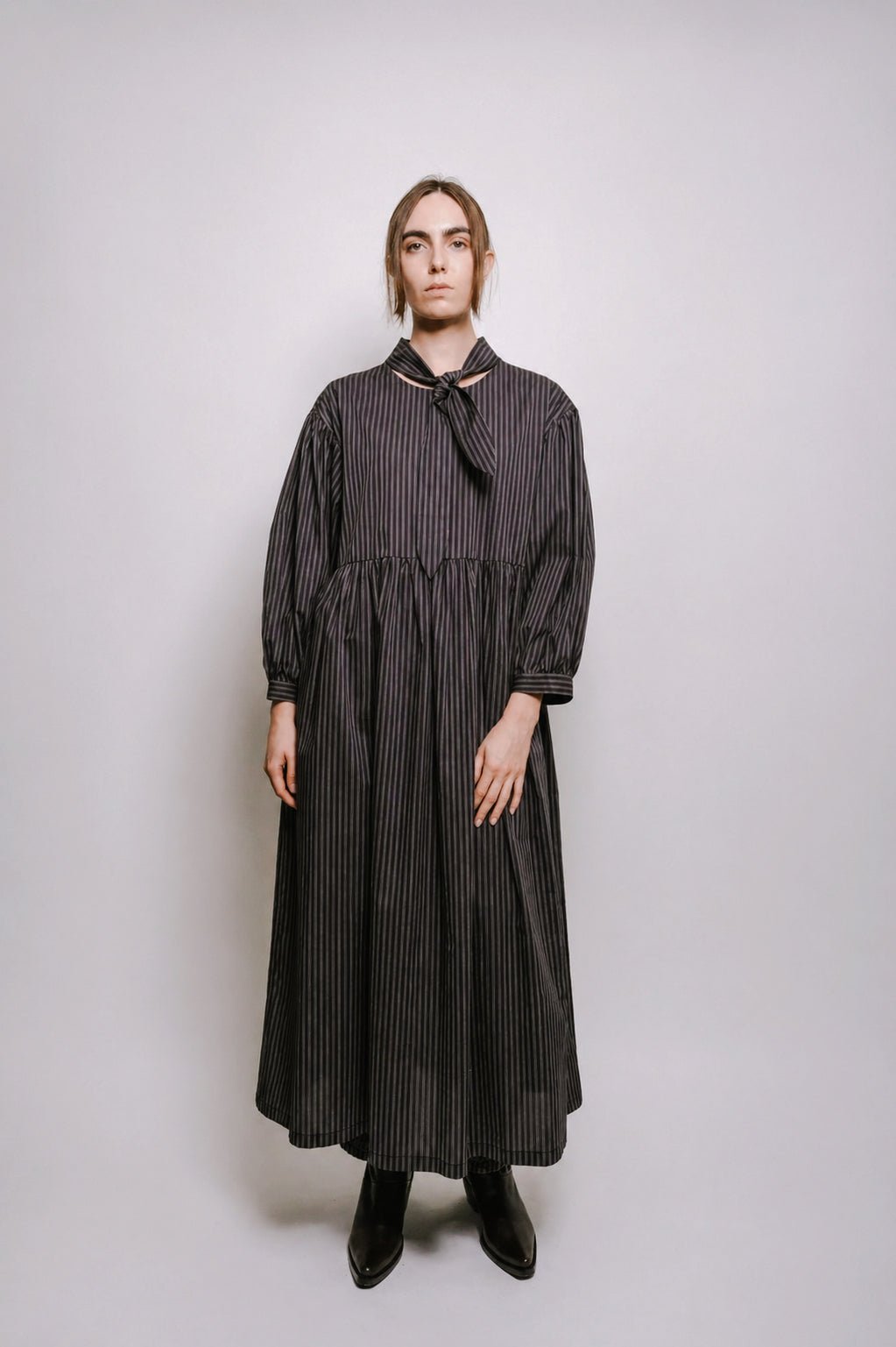 Therise Dress in Black Stripe