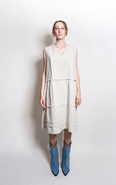 Tuck Dress in Seersucker