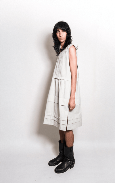 Tuck Dress in Seersucker