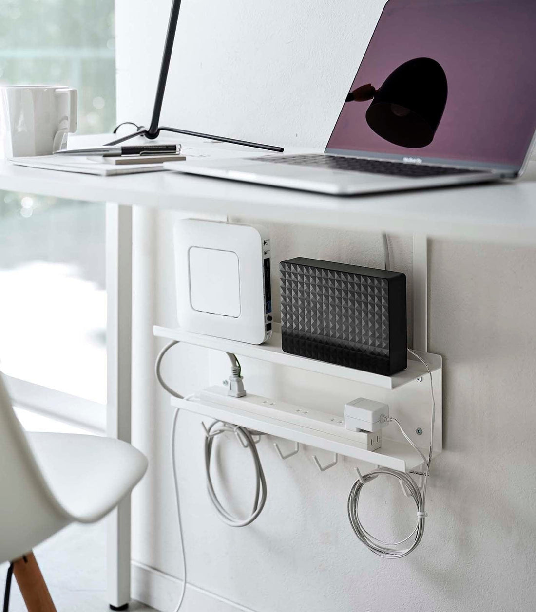 Under-Desk Cable &amp; Router Storage Rack - Steel