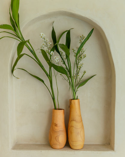 Teak Wavy Vases