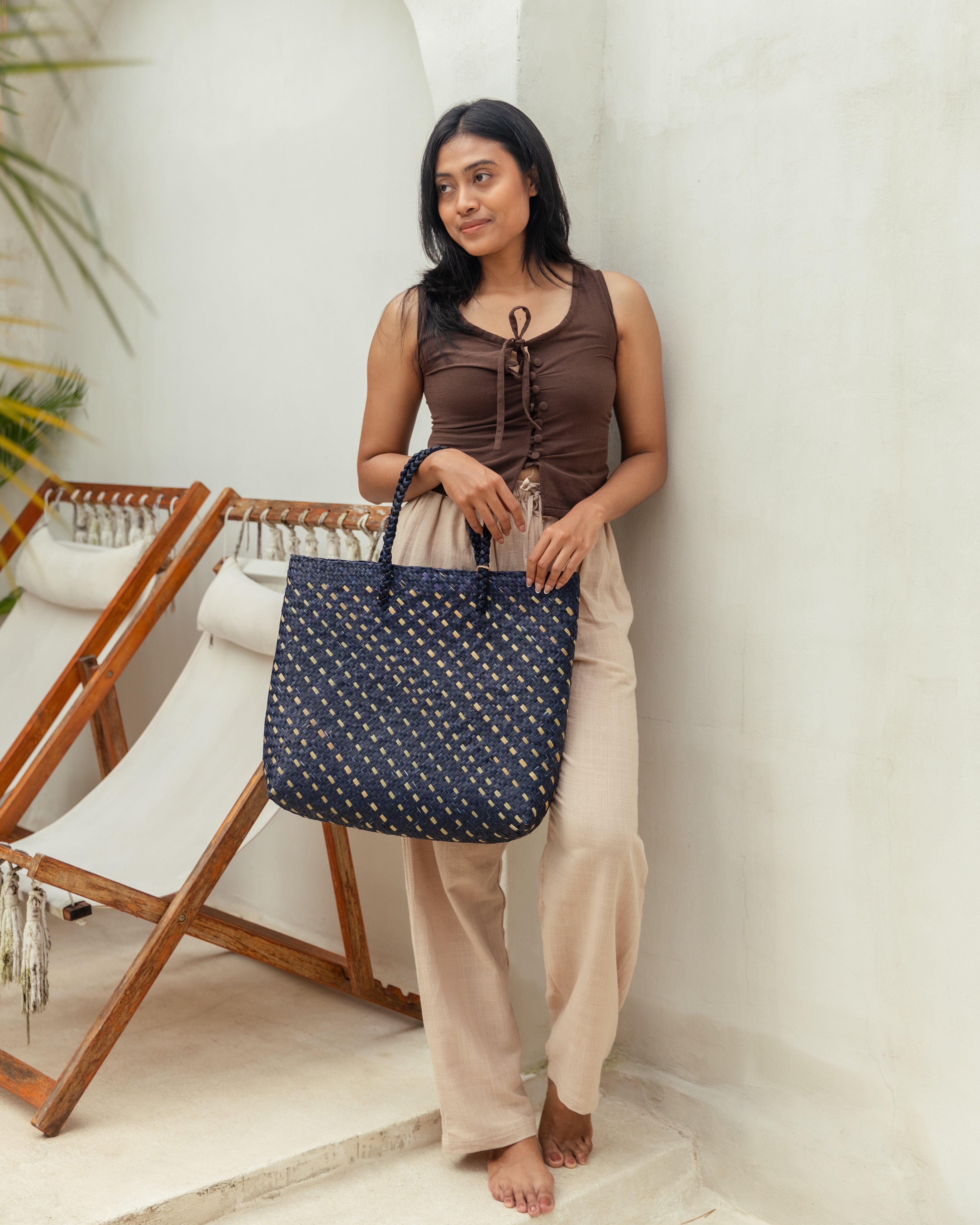 Cove Rattan Beach Tote Bag