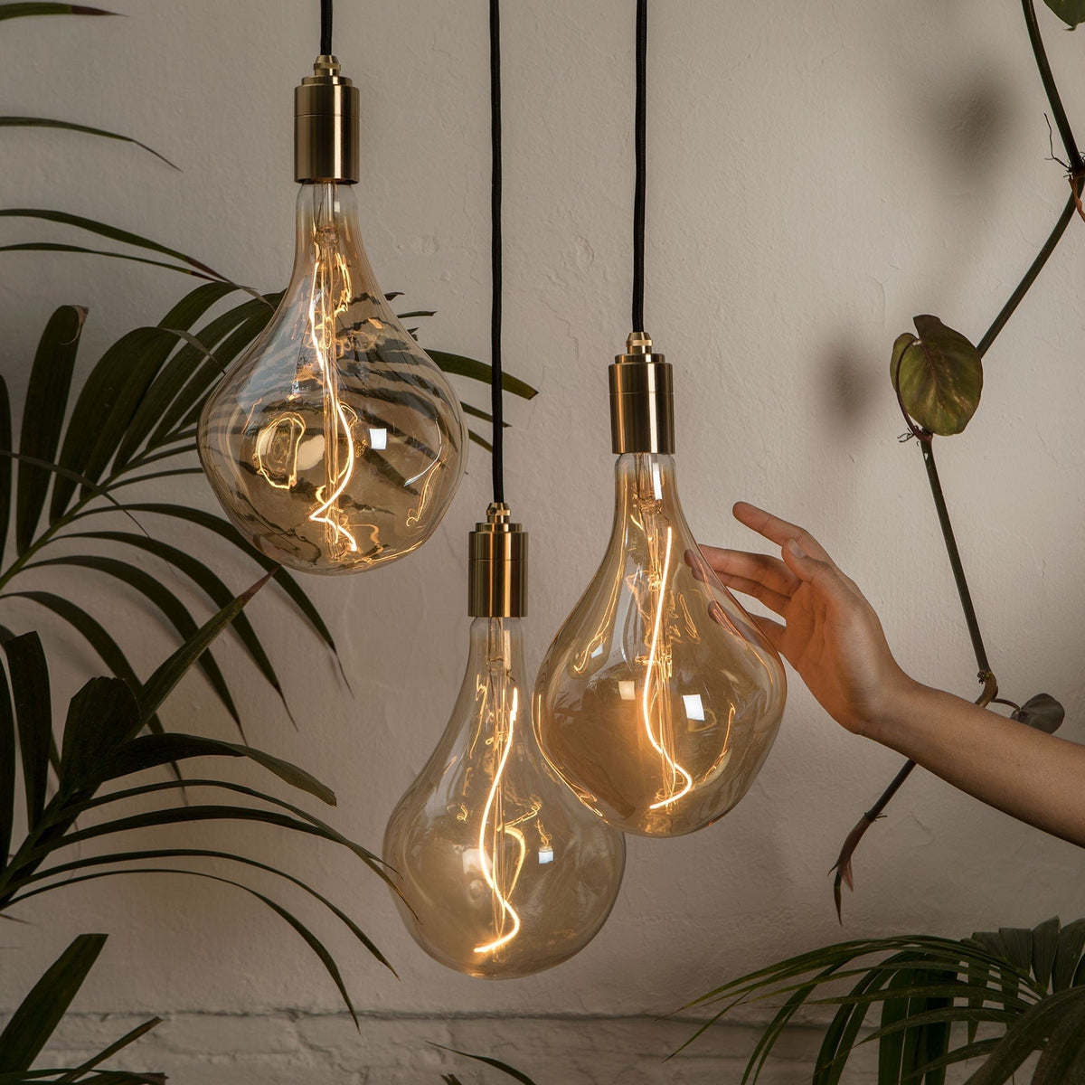 Triple Pendant in Brass + Voronoi II