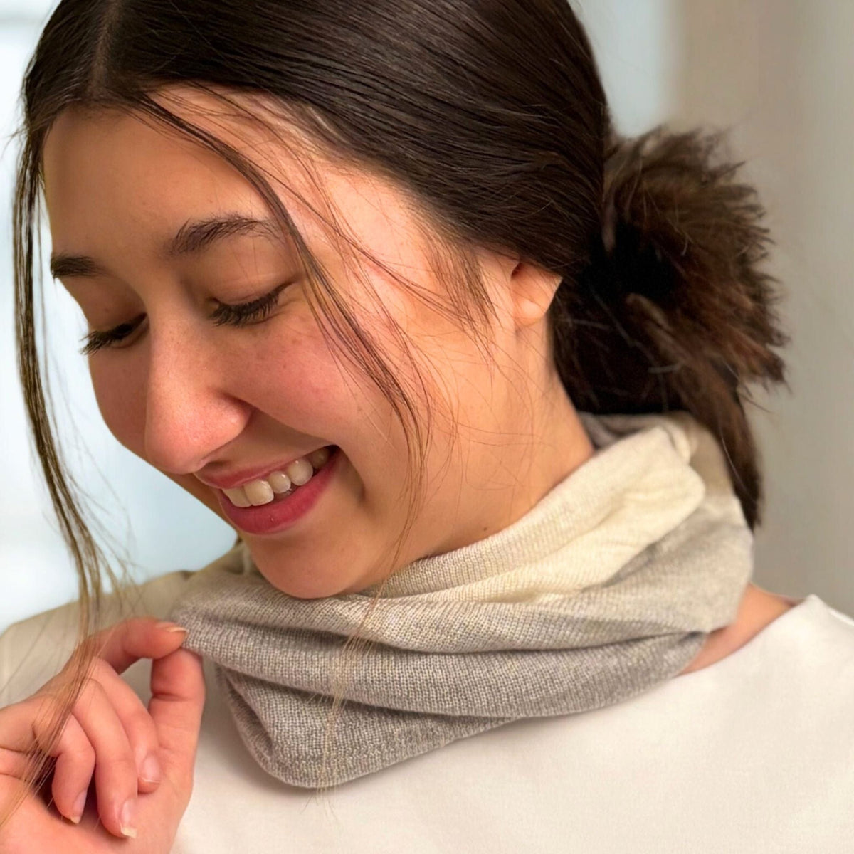 Luxurious 100% Silk Gradient Neck Warmer | Versatile & Lightweight